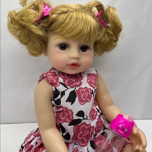 Reborn Adorable Doll with Pink Floral Dress - Picture 4 of 11
